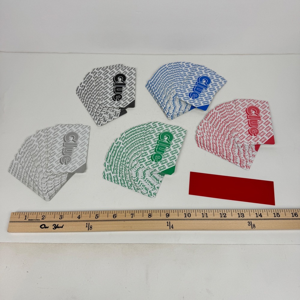 Vtg 1985 Clue VCR Mystery Game Replacement Investigation Suspect Cards Red View